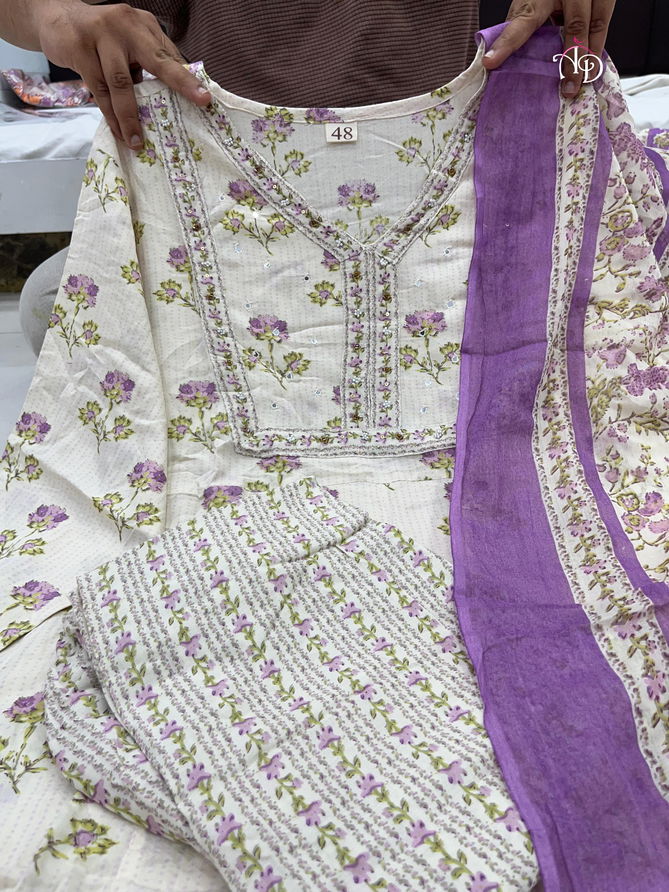 Akshar Designer Purple Cream Designer Anarkali Kurti With Bottom Dupatta Wholesale Price In Surat